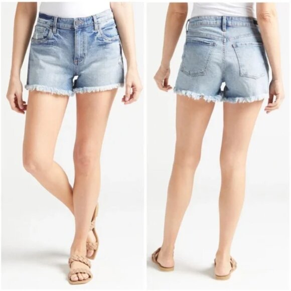 Kut From The Kloth Jane High Rise Distressed Cut-Off Denim Shorts 12 - Picture 1 of 7